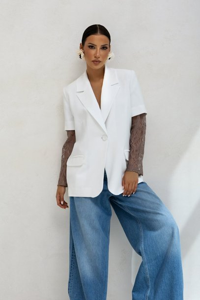 Lace White Blazer