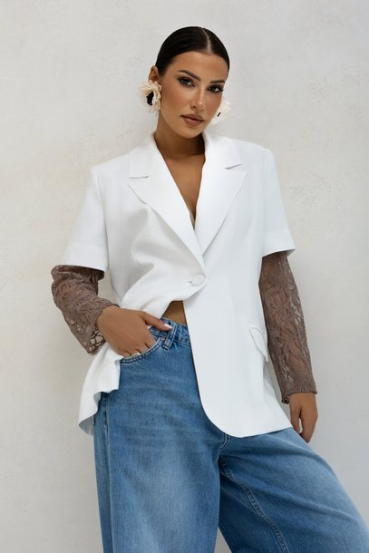 Lace White Blazer - Image 4