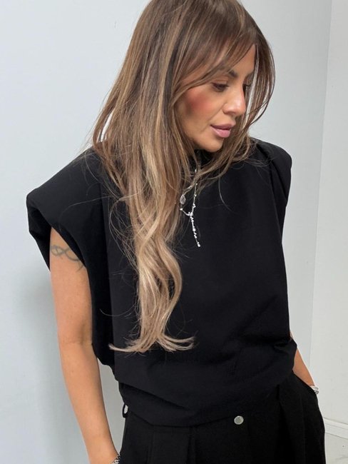 Padded T-shirt Black