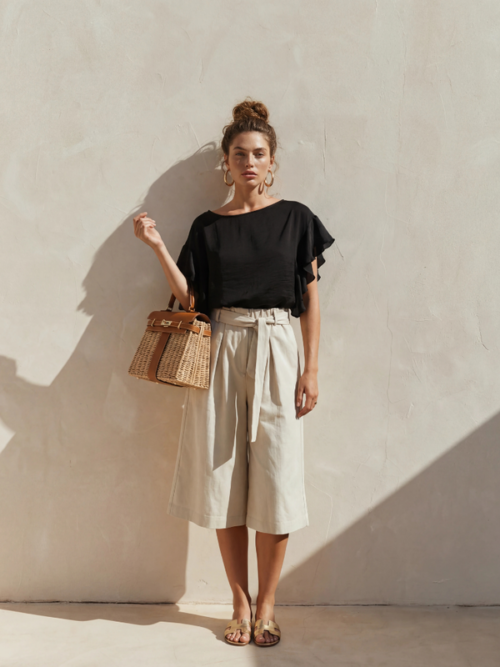 Trishi Bermuda Pants Light Beige