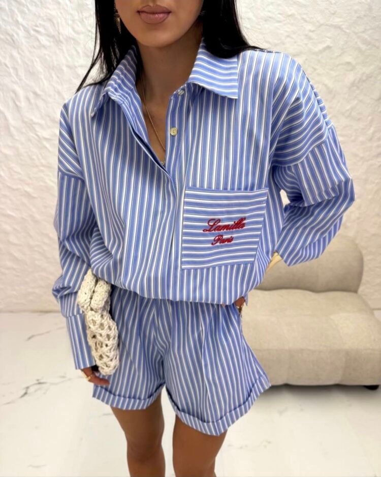 Shirt and Shorts Set Tala Blue - Image 3