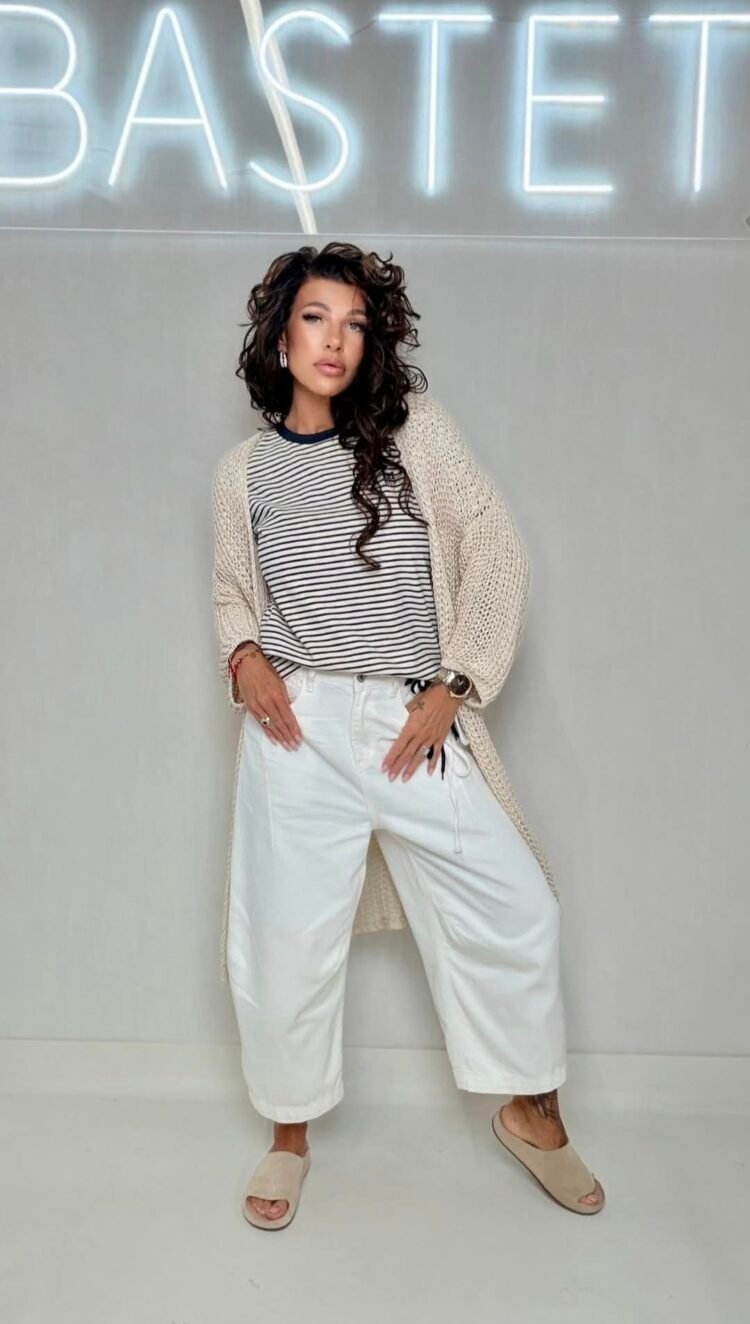 Knitted Cardigan Beige - Image 2