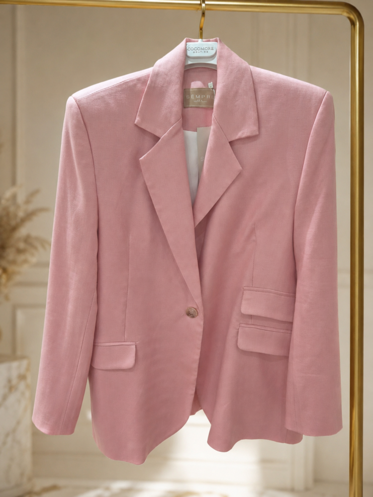 Loose Fitting Jacket Blazer Pink - Image 2