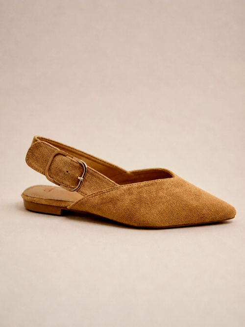 Elegant Slingback Flats Caramel