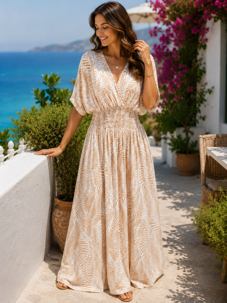Stretchy Maxi Dress Cappuccino