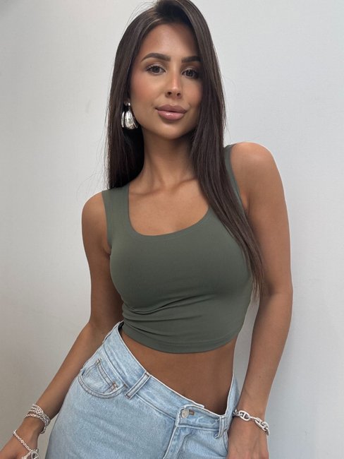 Covered Back Blouse Khaki