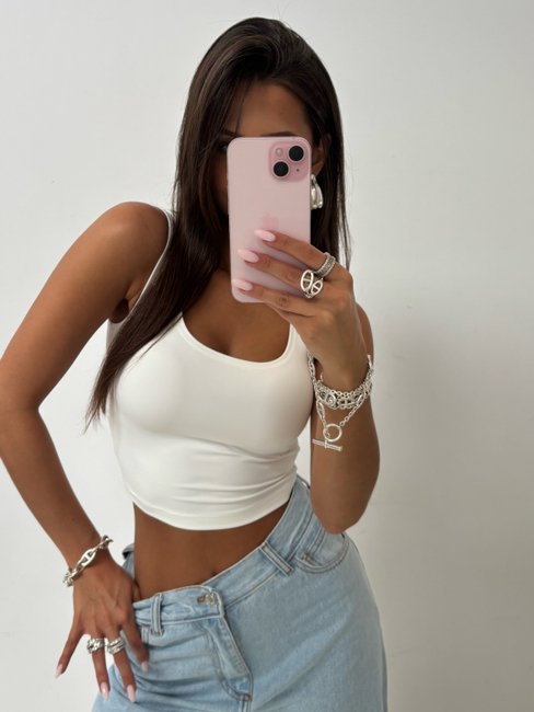 Covered Back Blouse White