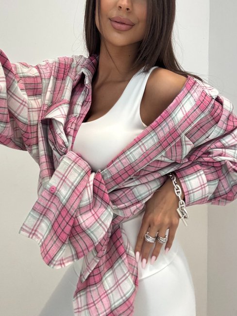 EMO Checked Shirt pink - Image 8