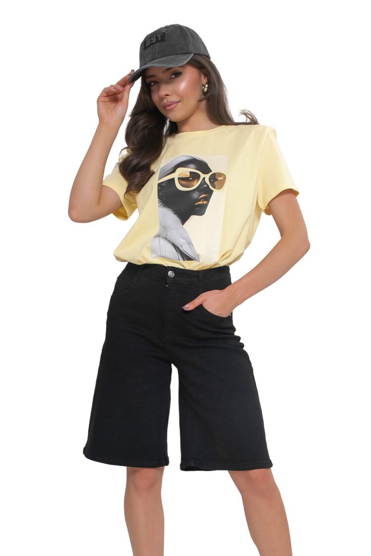 Denim Bermuda Shorts Black