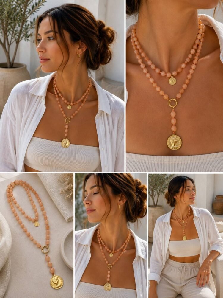 Natural Stone Necklace Various Colours