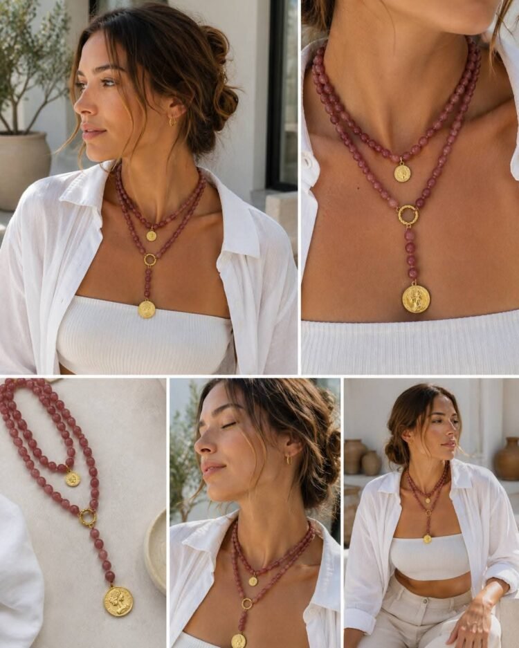 Natural Stone Necklace Various Colours - Image 3