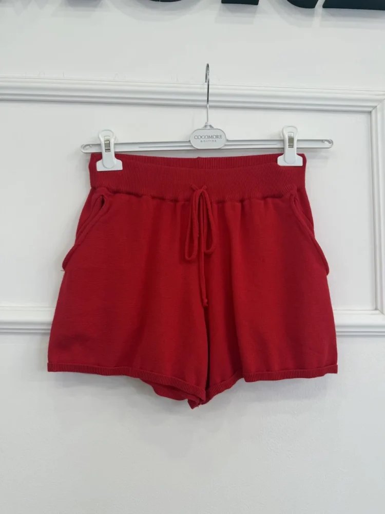 Knitted Shorts Yarn Red - Image 3
