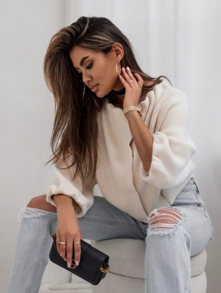 Knitted Bomber Cardigan - Image 3
