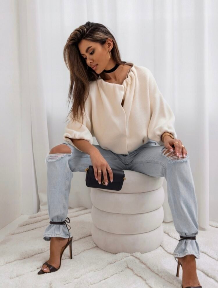 Knitted Bomber Cardigan - Image 4