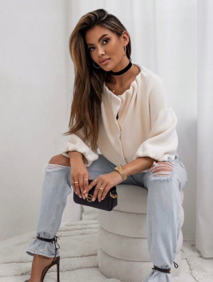 Knitted Bomber Cardigan - Image 5