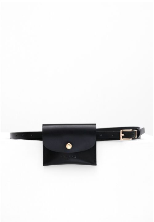 Long Leather IRIS Belt Black