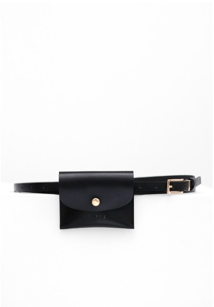 Long Leather IRIS Belt Black