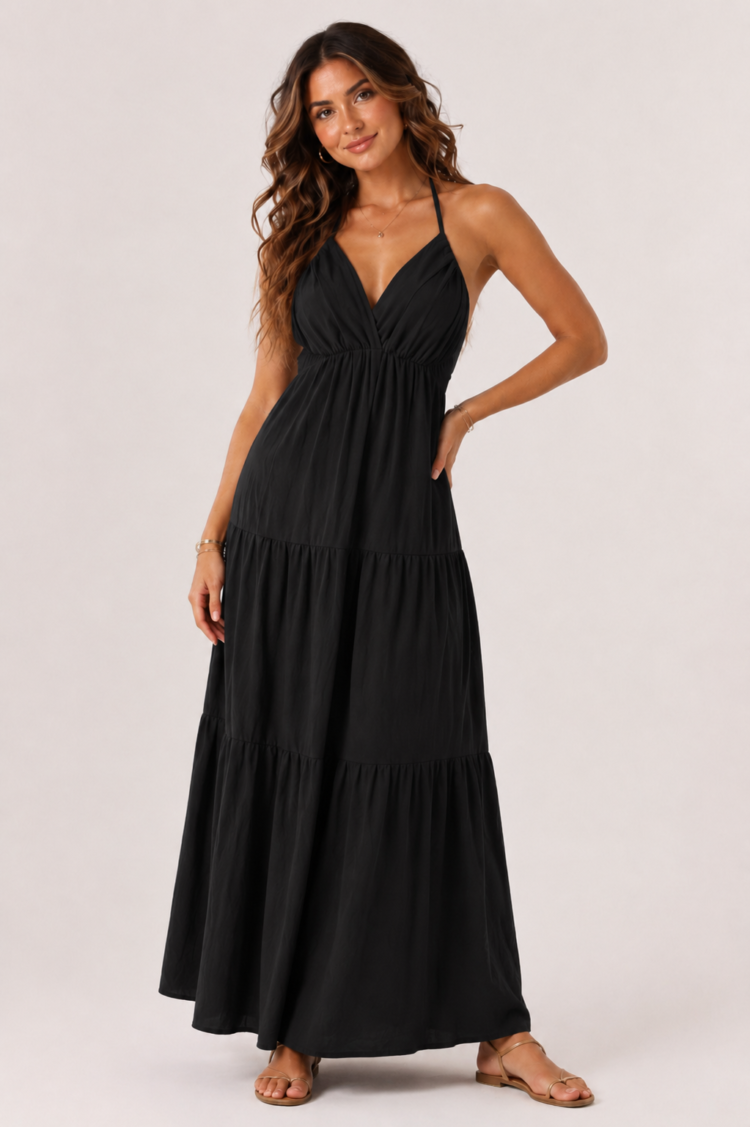 Bastet Halter Summer Maxi Dress Various Colours - Image 3