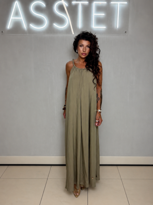 Maxi Dress with decorative Beaded Neckline Various Colours
