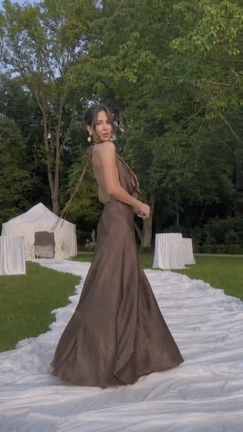 Satin Maxi Dress Mocca