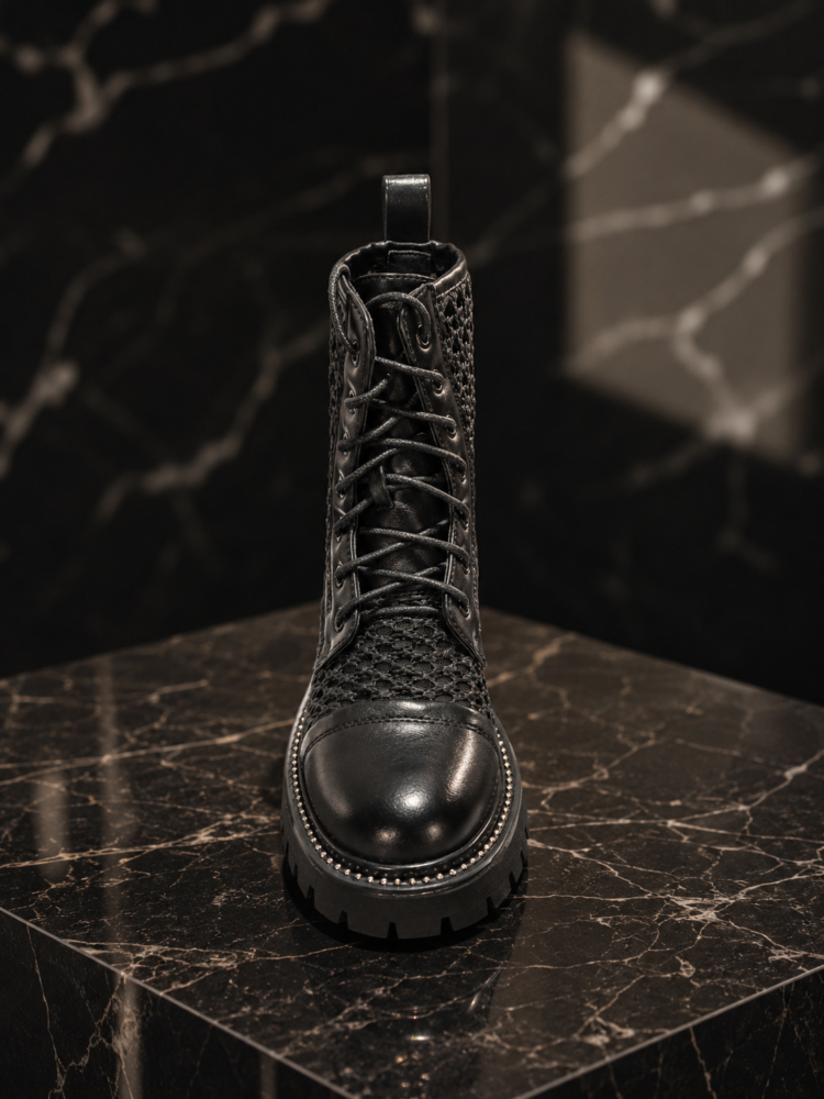 Black mesh Combat Boots - Image 2