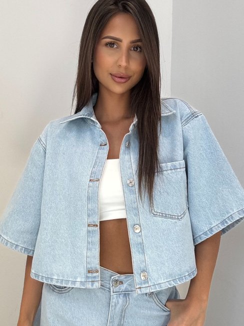 Short Denim Shirt