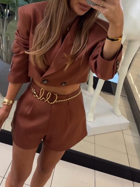 Emo Linen Shorts Cognac