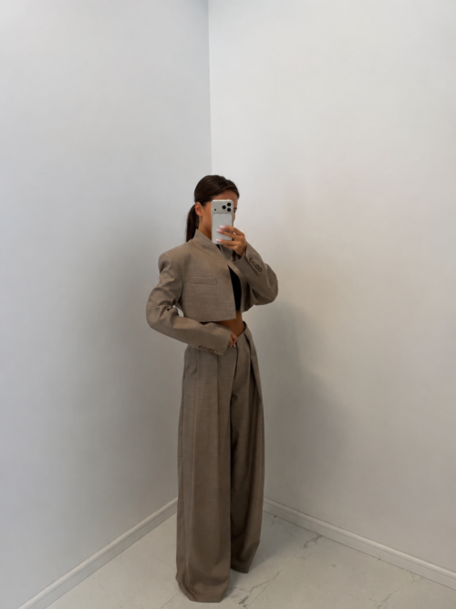Emo Short Women's Blazer Warm Beige