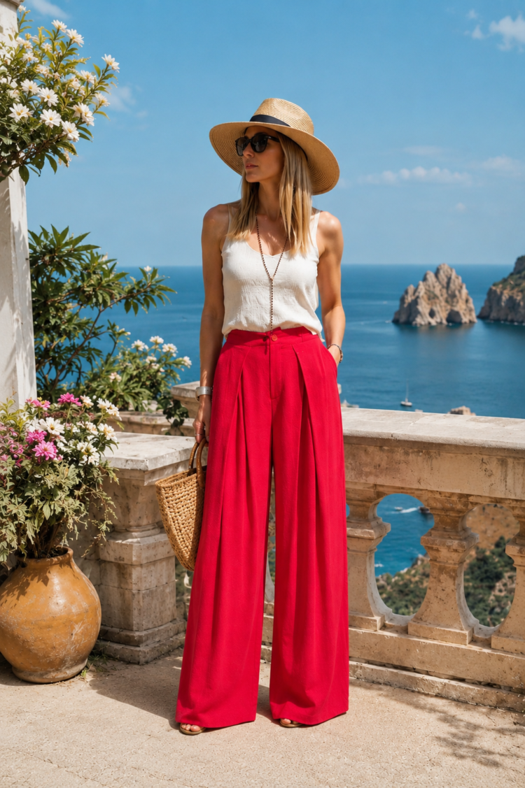 Elegant Wide Leg Trousers Various Colours