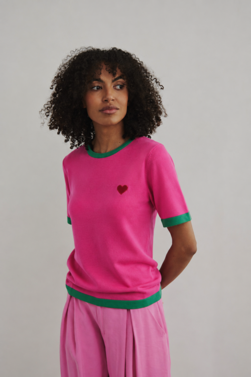 Yarn Knitted Top pink