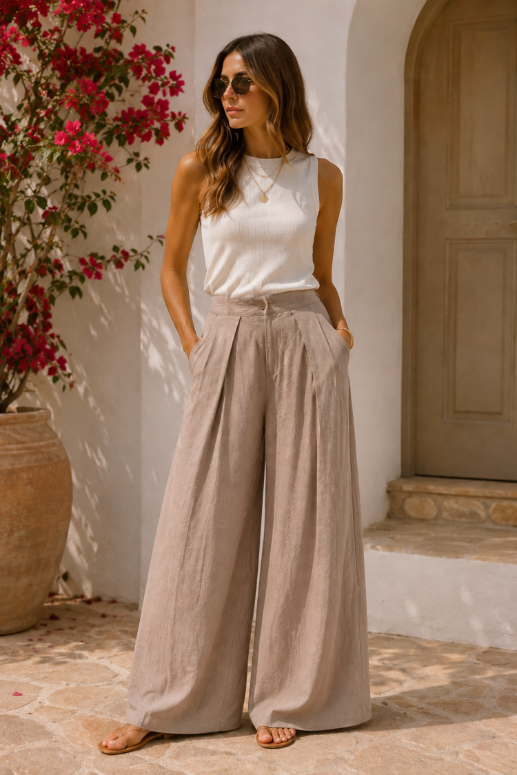 Elegant Wide Leg Trousers Various Colours - Image 5