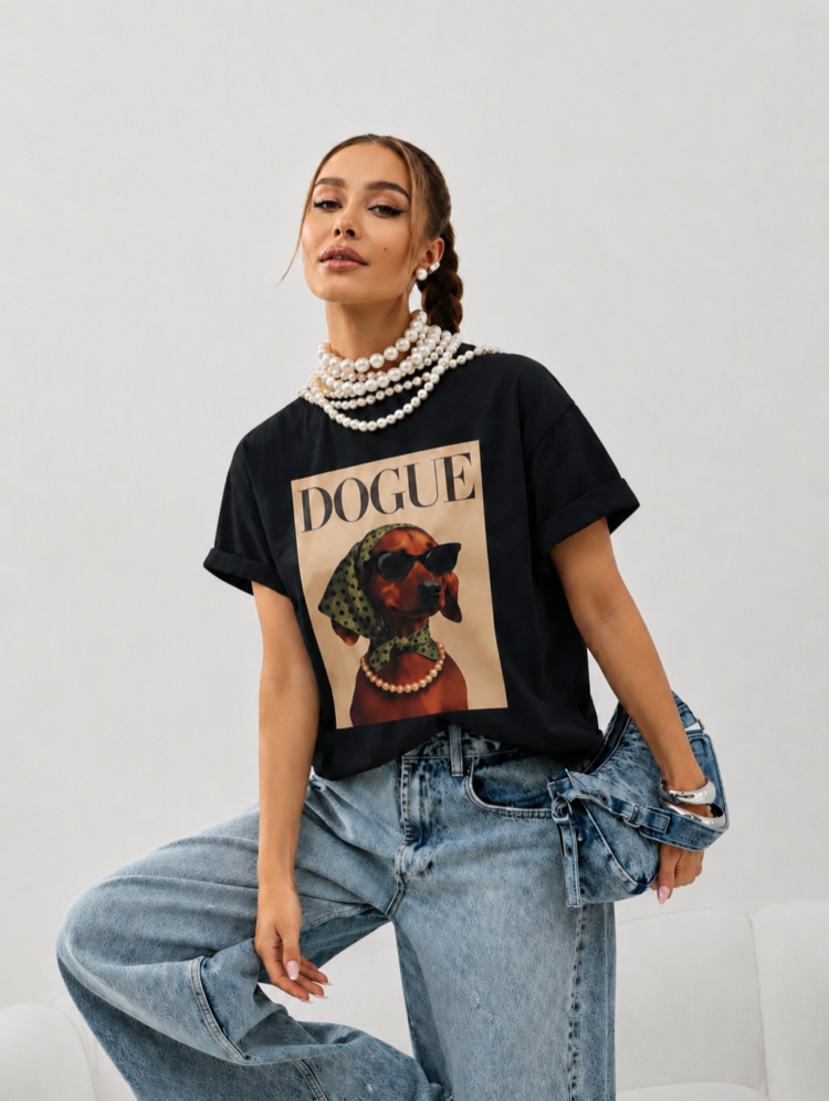 Women's T-shirt Dogue Black