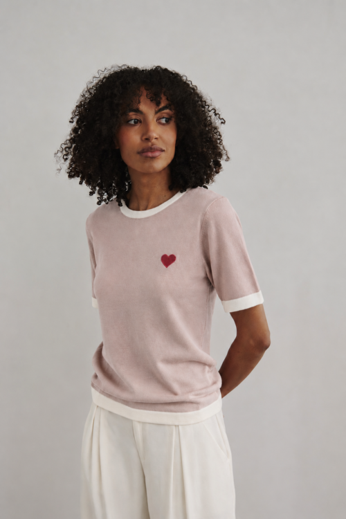 Yarn Knitted Top Powder