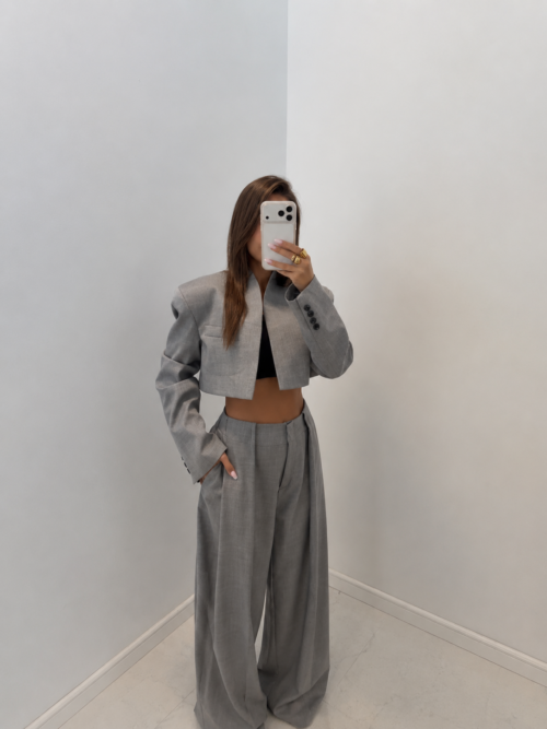Emo Short Women's Blazer Grey
