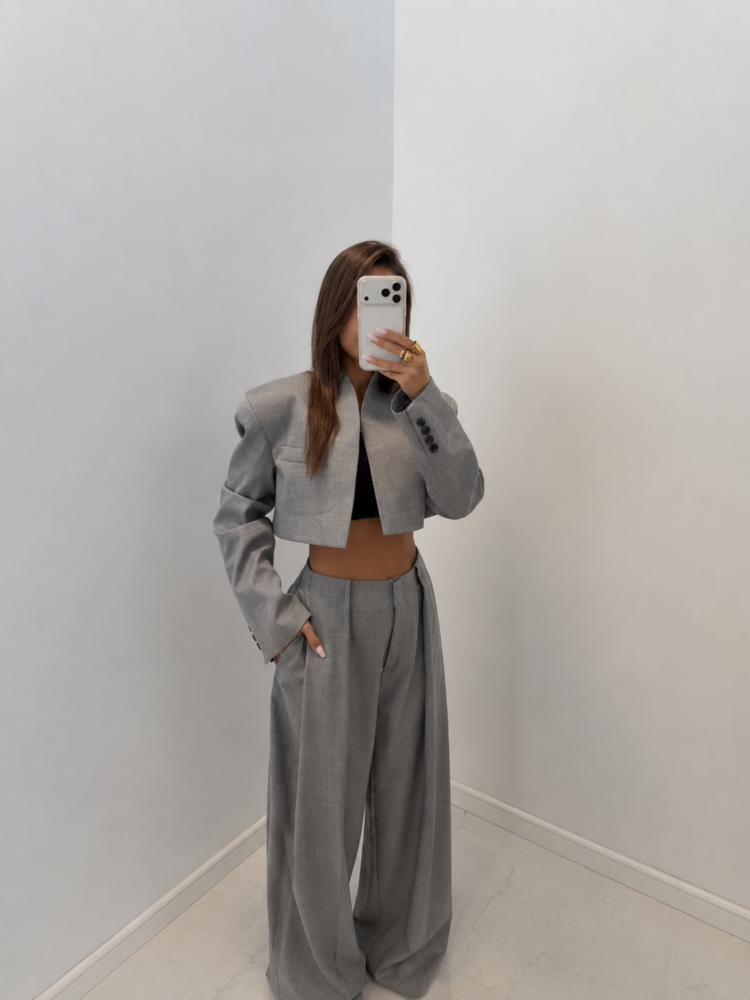 Emo Short Women's Blazer Grey