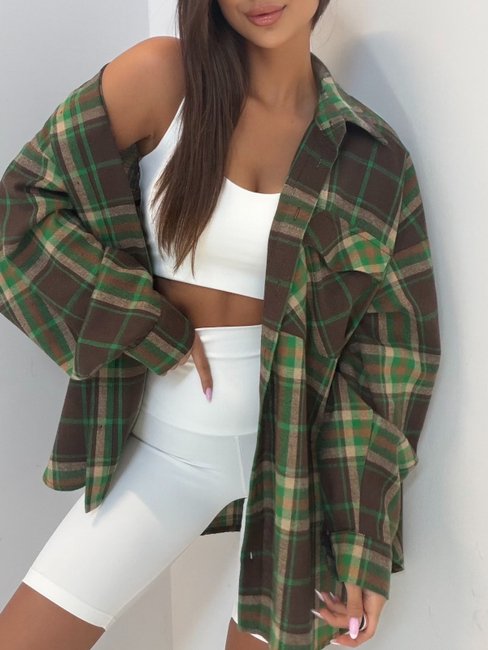 Checked Shirt Brown - Image 3