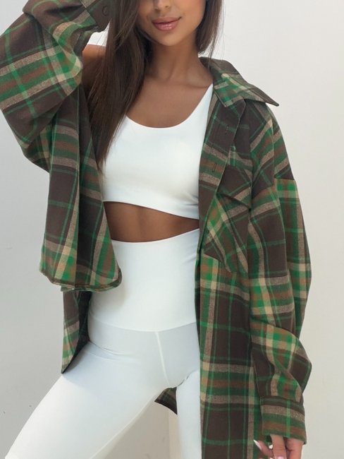 Checked Shirt Brown - Image 4