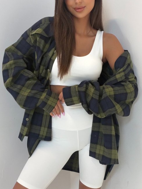 Checked Shirt Dark Green