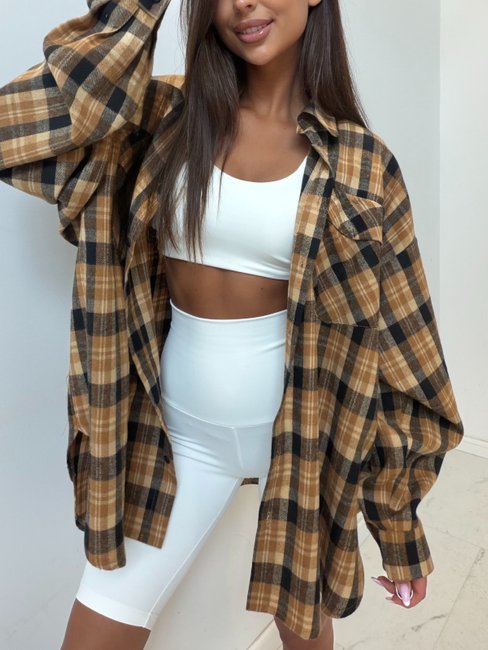 EMO Checked Shirt Caramel