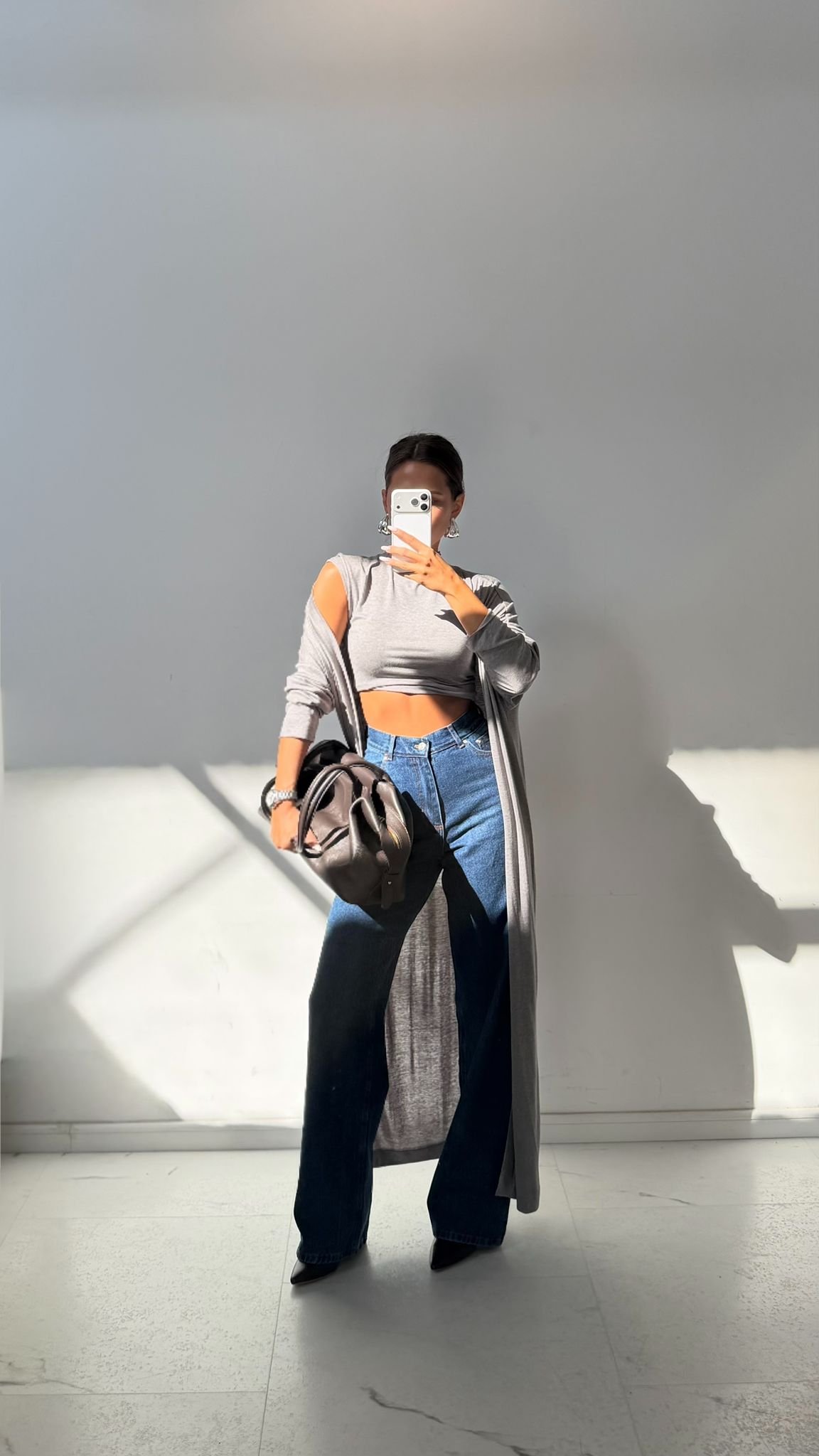 Emo Long Cardigan with Cashmere and Waist Tie - Image 6