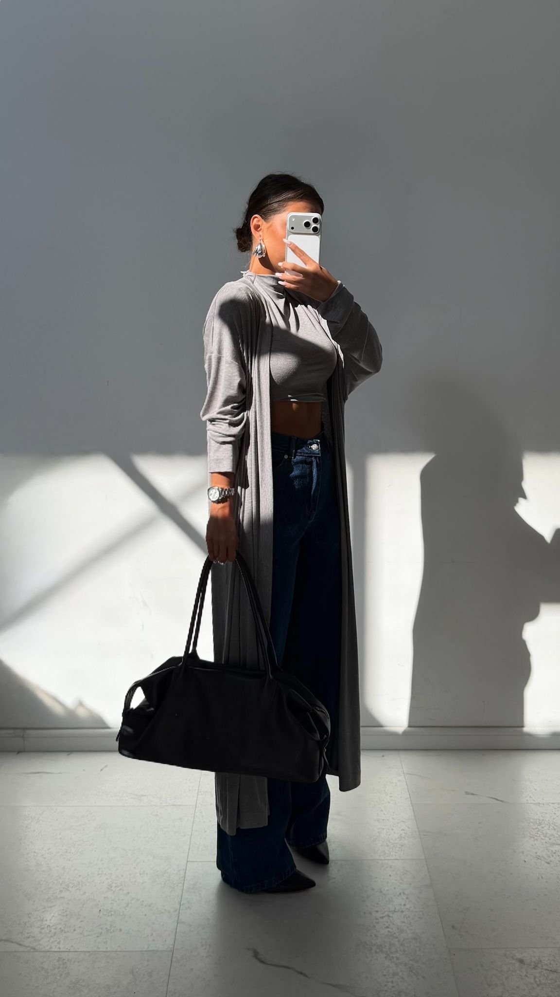 Emo Long Cardigan with Cashmere and Waist Tie - Image 8