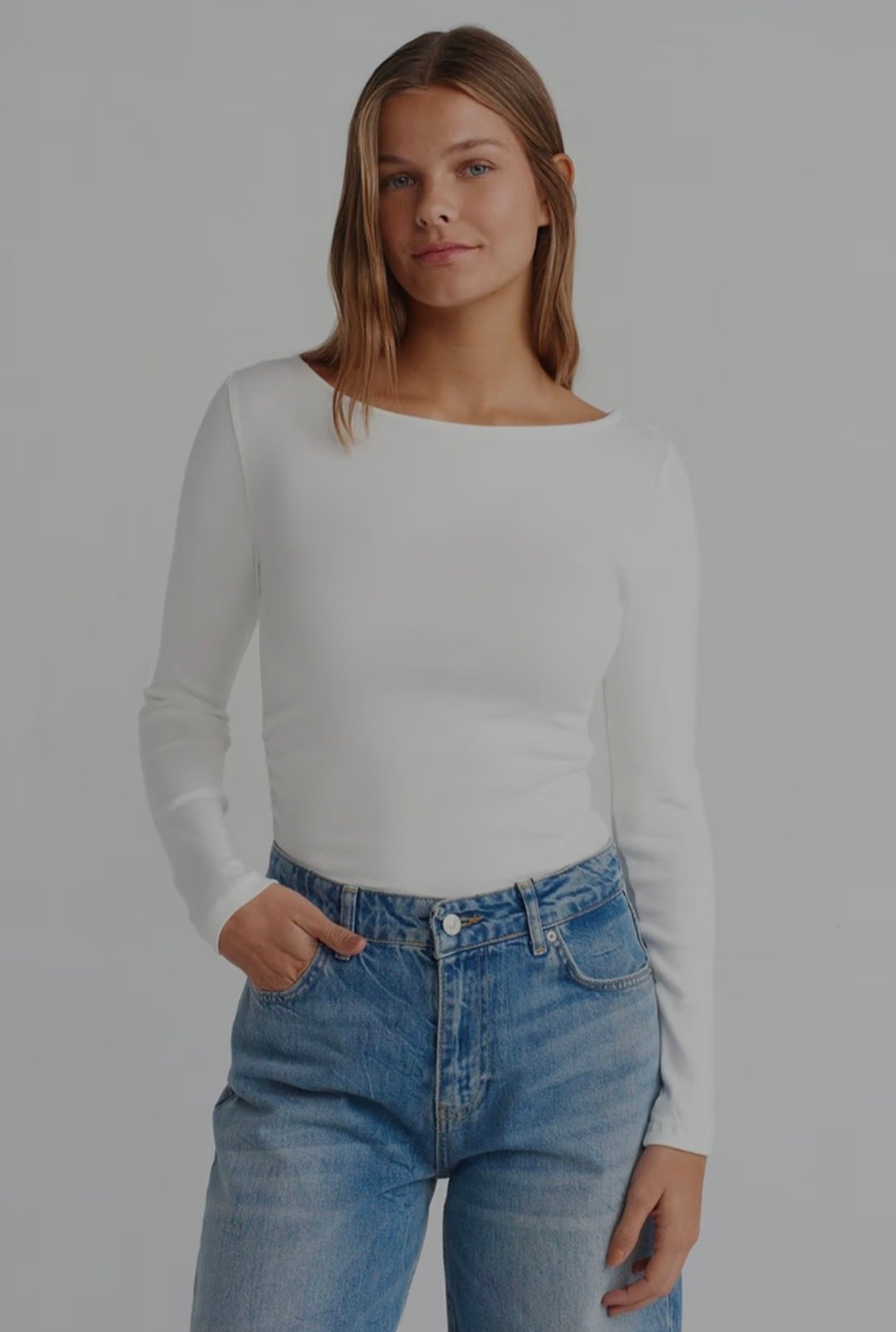 Dilvin Women's Boat Neck Slim fit Blouse White