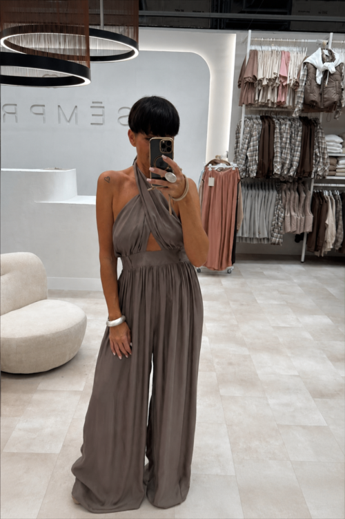 Elegant Halter-Neck Jumpsuit Fango
