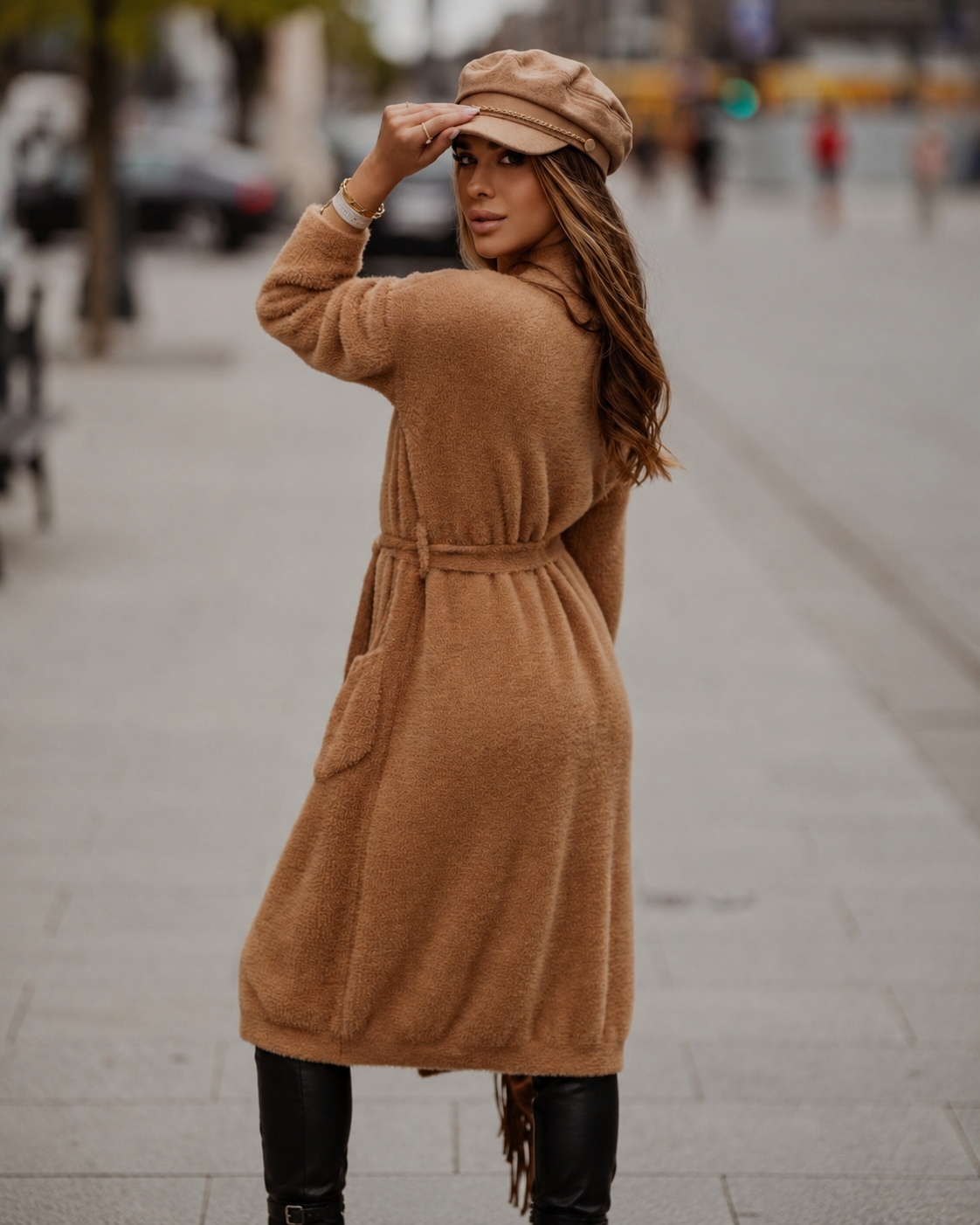 Alpaca style Plain cardigan - Image 3