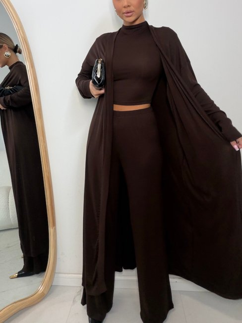 Emo Long Cardigan with Cashmere and Waist Tie