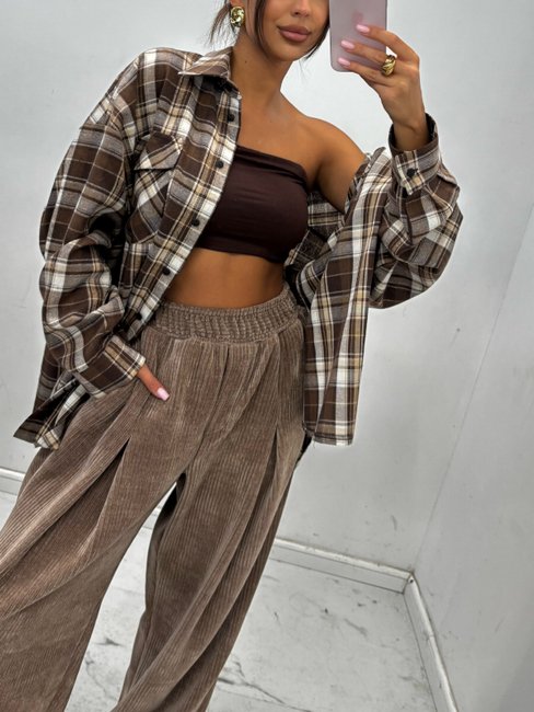 EMO Oversized Corduroy Wide-Leg Trousers