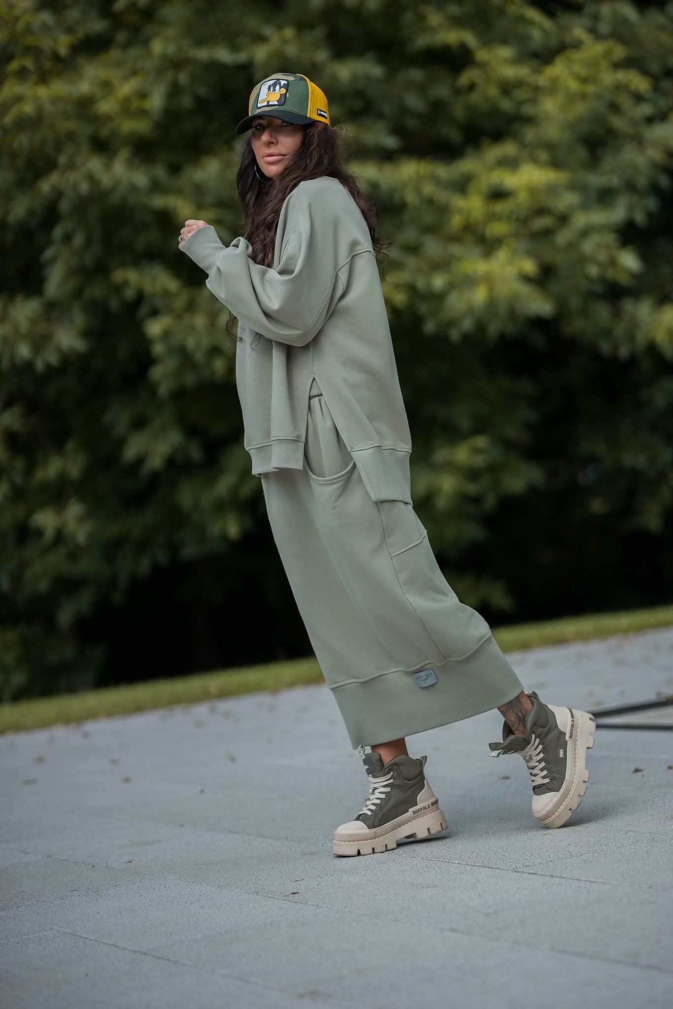 Bastet Two-Piece Sweatshirt & Maxi Skirt Set - Image 6