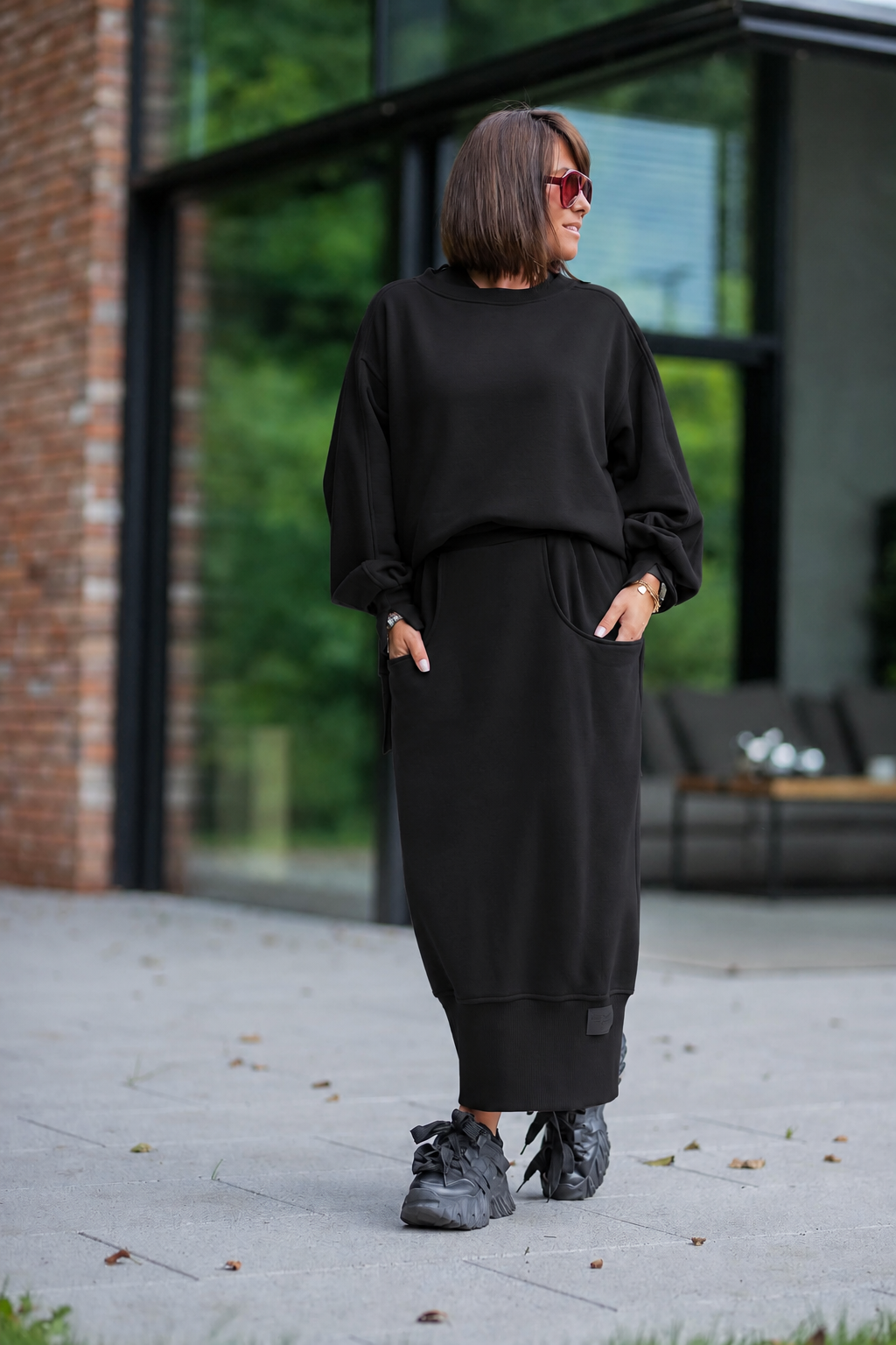 Bastet Two-Piece Sweatshirt & Maxi Skirt Set - Image 7