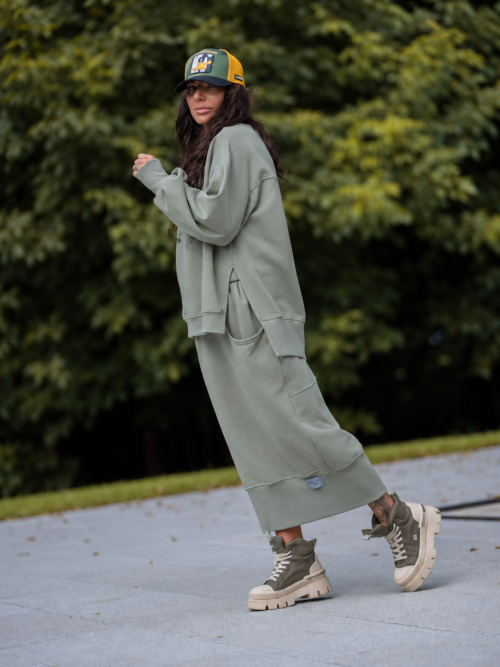 Bastet Two-Piece Sweatshirt & Maxi Skirt Set