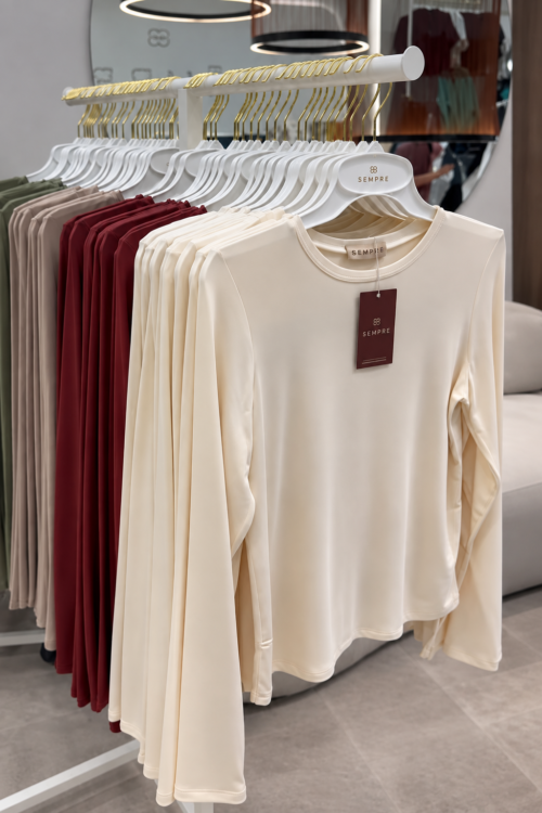 Sempre Cashmere Long Sleeve Top